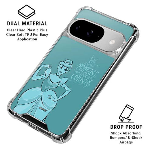 Disney Princess Cinderella Live in the Moment Art Google Pixel 10 Clear Case